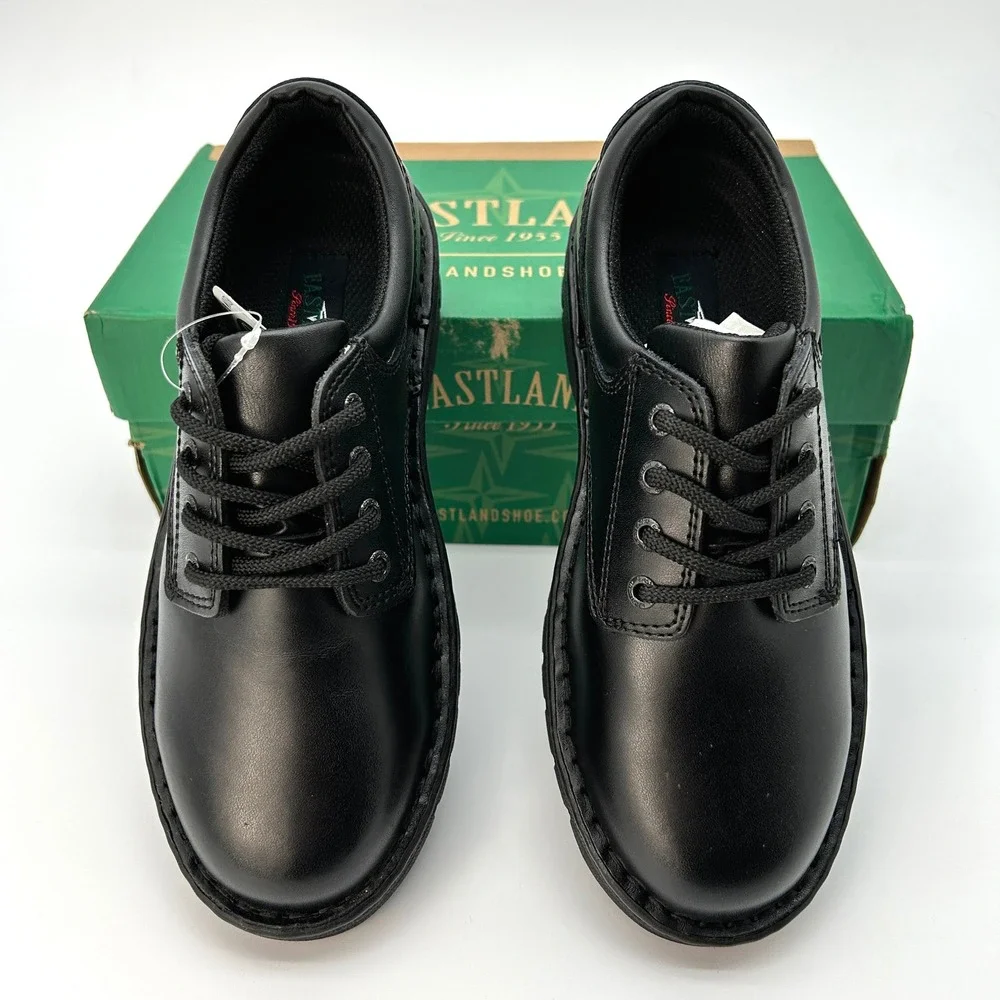 Kids Oxford Dress Shoes Eastland Plainview Size 4 Big Kids Black Leather NEW